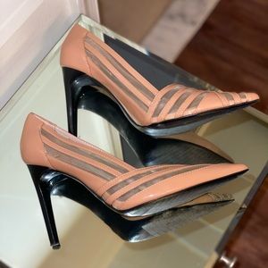 Zara Patent Nude Mesh Pumps